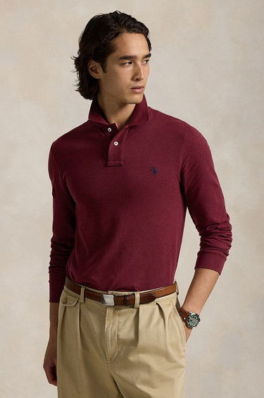 Поло тениска Polo by Ralph Lauren Polo Ralph Lauren Long Sleeve Polo Shirt Бургунди | 710681126, 0