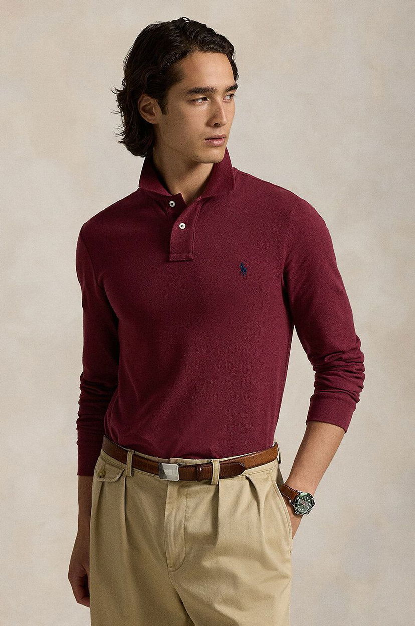 Поло тениска Polo by Ralph Lauren Polo Ralph Lauren Long Sleeve Polo Shirt Бургунди | 710681126