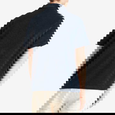 Риза A.P.C. Nicolo Terry Fleece Short Sleeve Shirt, Size Small Тъмно синьо | COEWT-H26501-IAK, 3