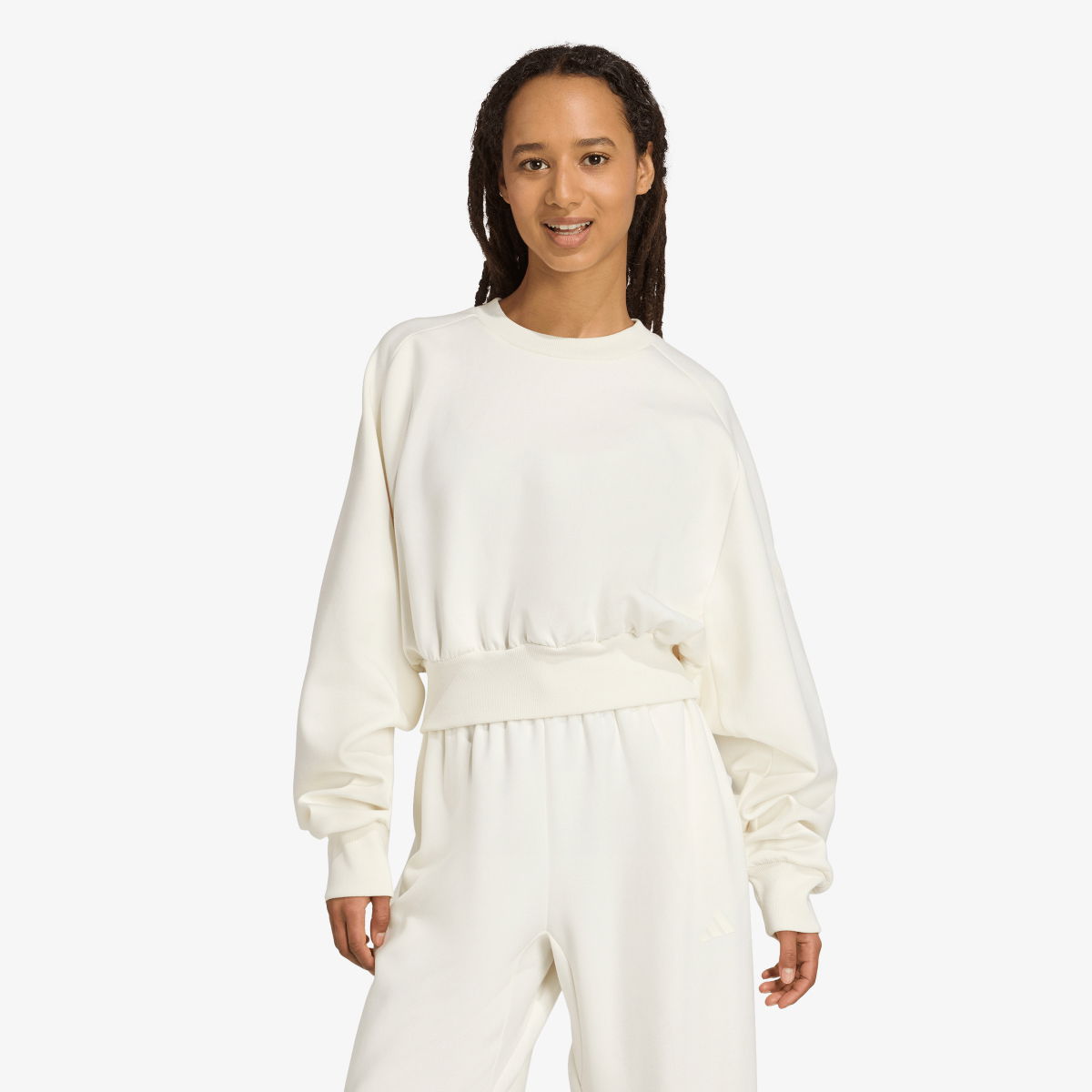 Суитчър adidas Performance ALL SZN Soft Lux Sweatshirt Бяло | JV9893, 1
