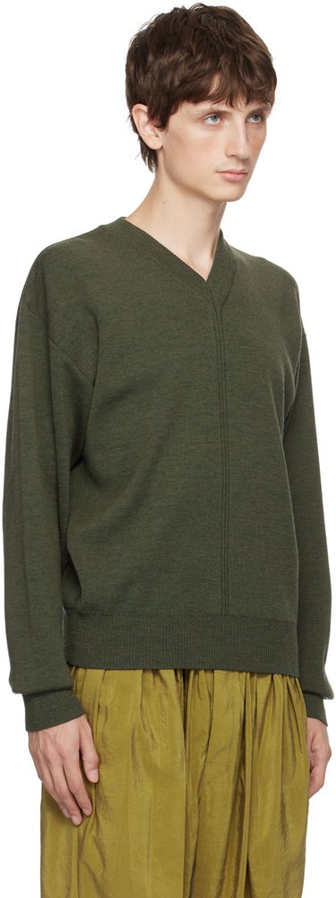 Пуловер LEMAIRE V-Neck Knit Sweater Зелено | TO1097 LK087, 1