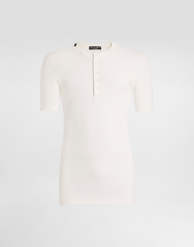 Ribbed Serafino Cotton T-shirt