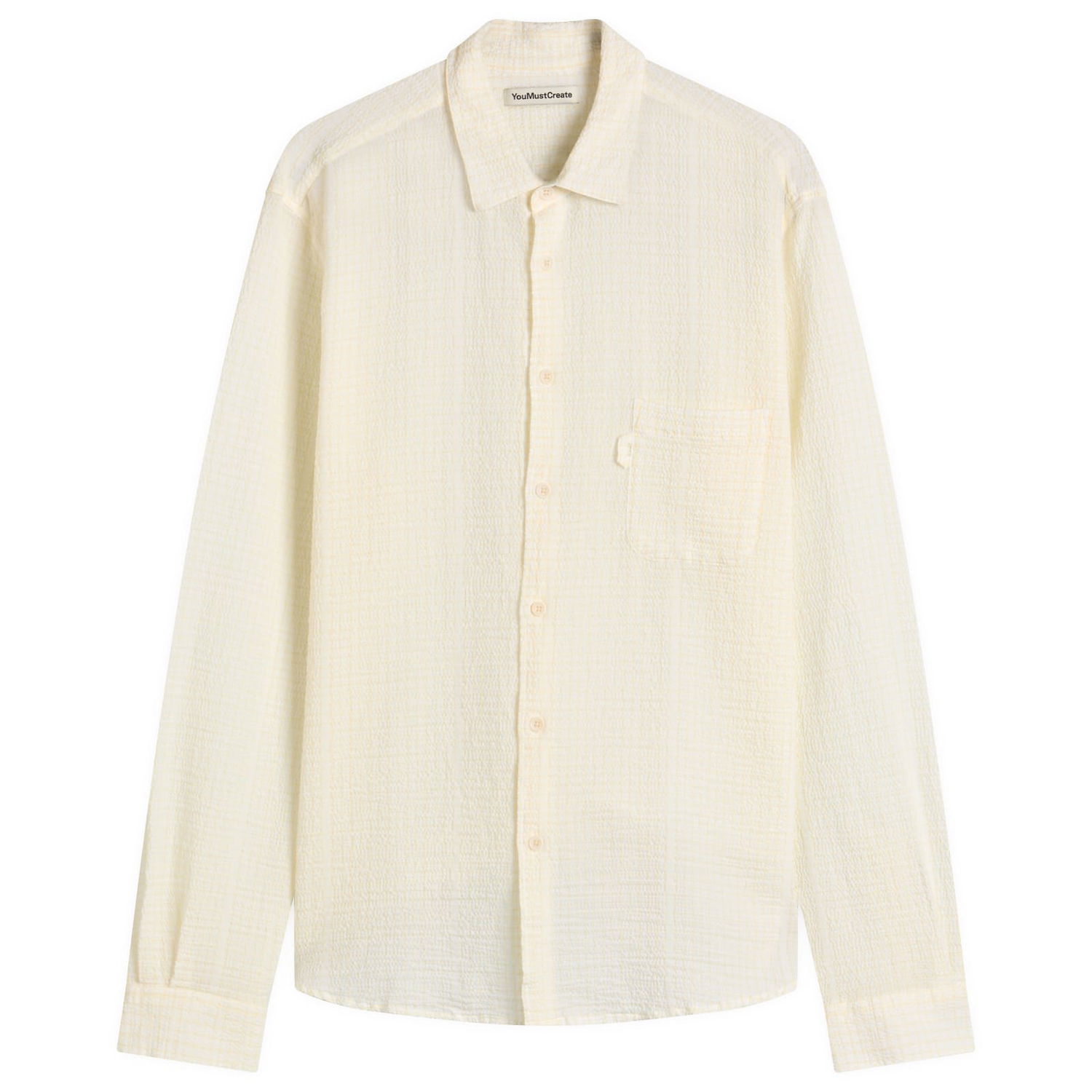 Риза YMC Curtis Seersucker Stripe Shirt, Size Large Жълто | P2YMI-10, 0
