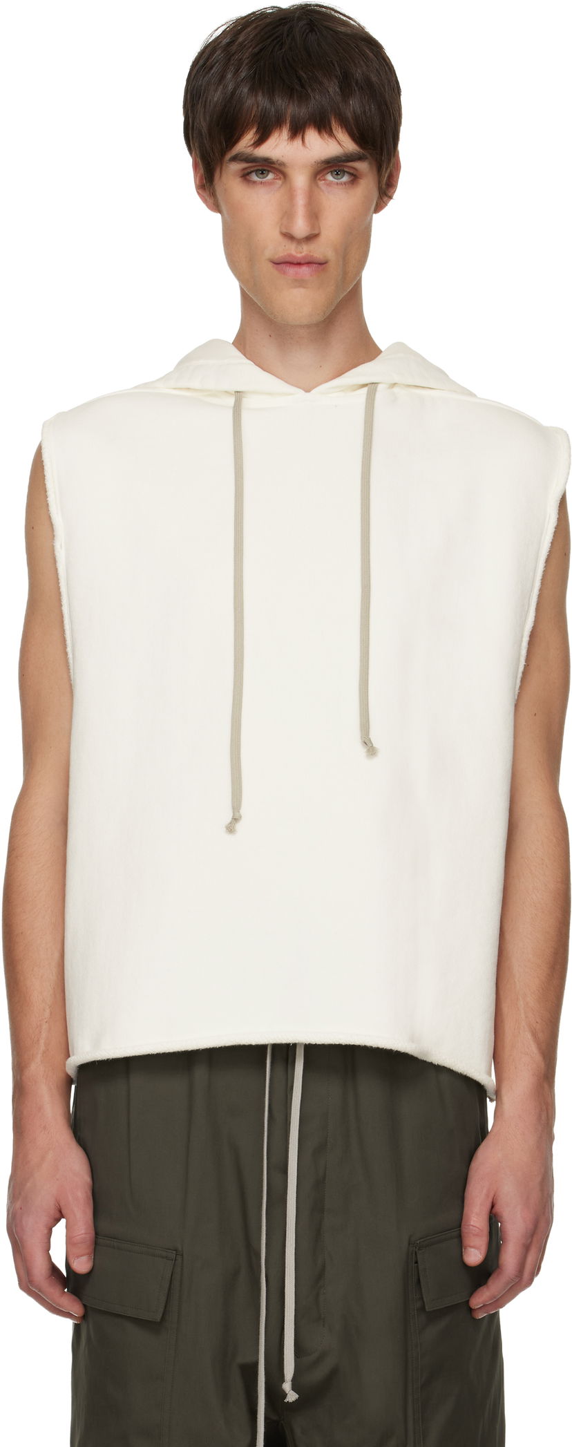 Суитчър Rick Owens Rick Owens Concordians Sleeveless Tunic Hoodie Бяло | RR02E1503 JTCD