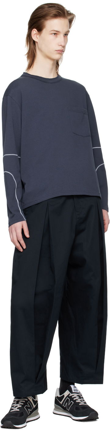 Панталони sage NATION SAGE NATION Box Pleat Trousers Тъмно синьо | S011, 3