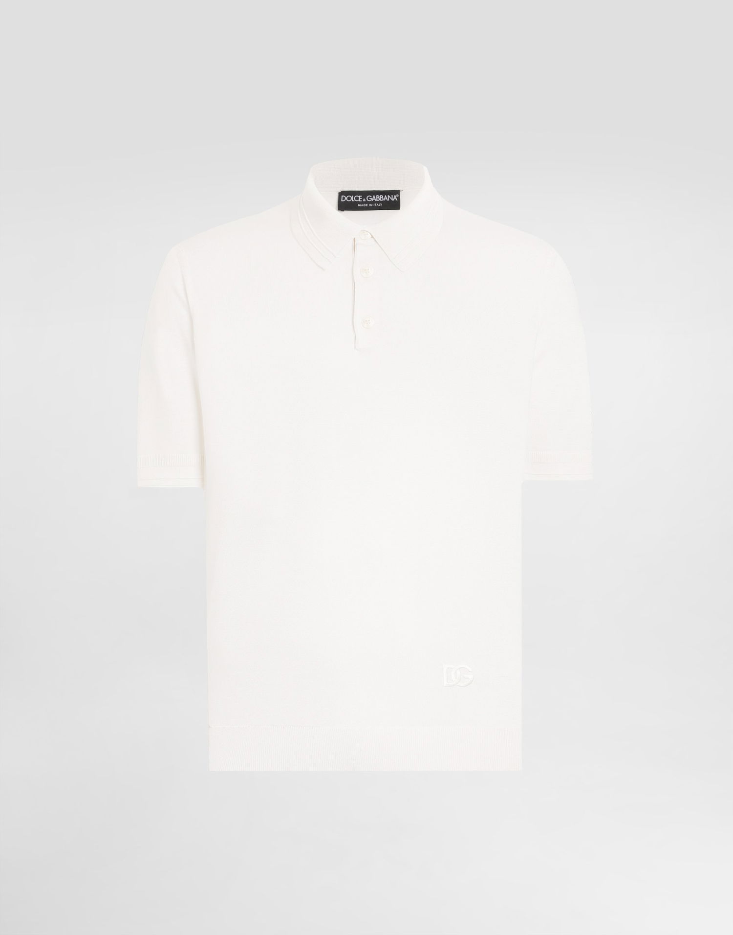 Поло тениска Dolce & Gabbana Dolce & Gabbana Satin Silk Polo Shirt Бяло | GXZ02ZJBSLVW0800, 0