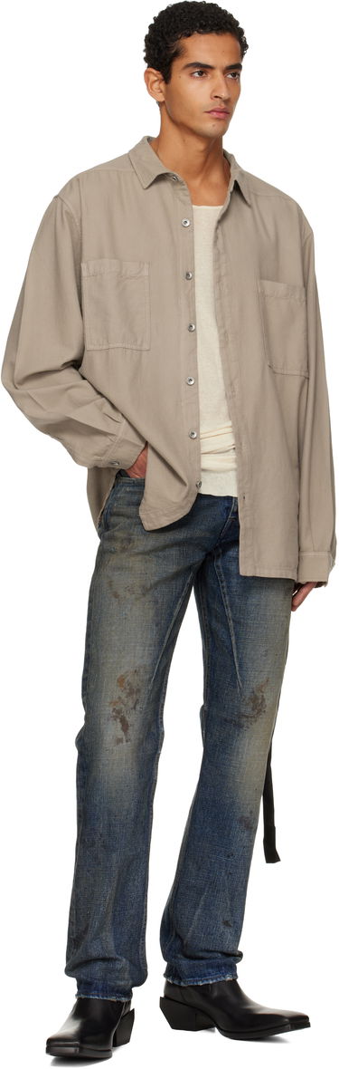 Риза Rick Owens DRKSHDW Concordians Jumbo Button-Up Shirt Бежово | DU02E7299 CFL, 3