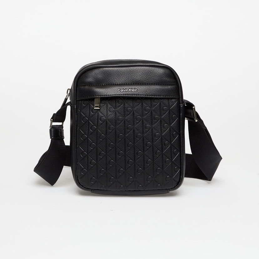 Чанта през рамо CALVIN KLEIN Calvin Klein Emblem Aop Emboss Crossover Bag Черно | LV04D3204G UB1
