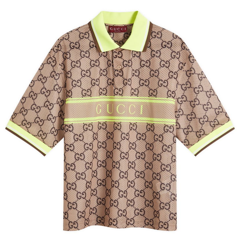 Поло тениска Gucci GG Monogram Logo Polo Бежово | 787890-XJGJ3-2270