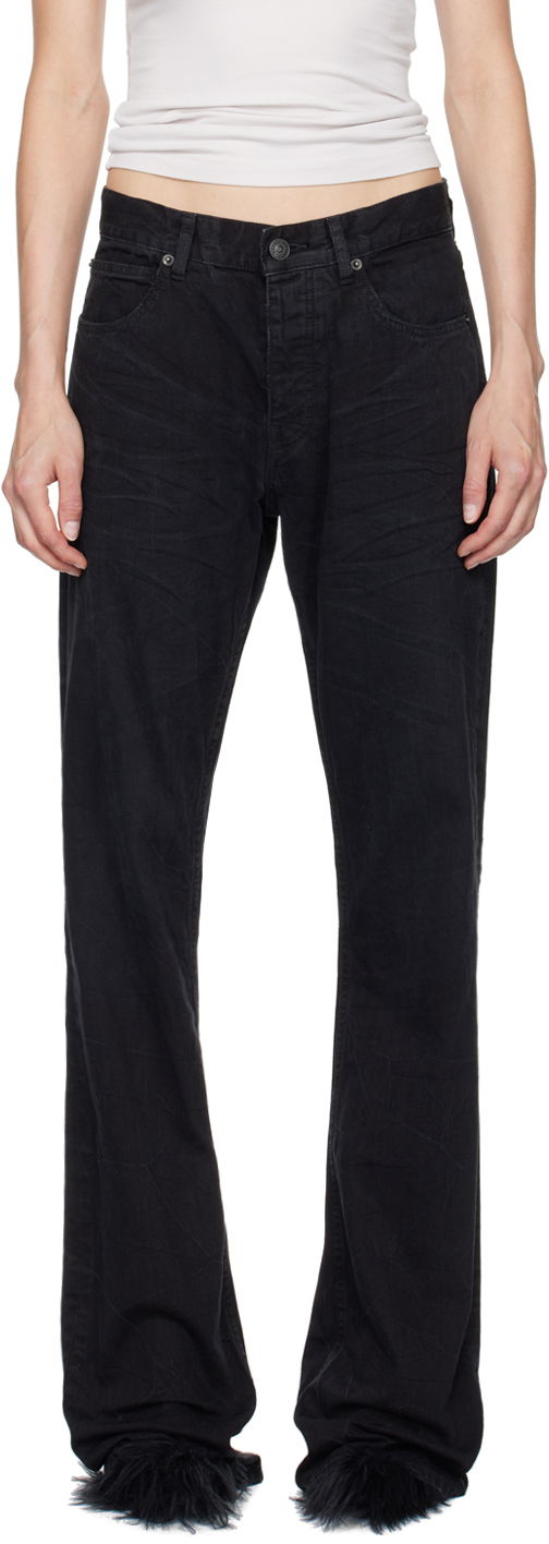 Дънки Balenciaga Low Waist Straight Jeans Черно | 794047 TQW54, 0