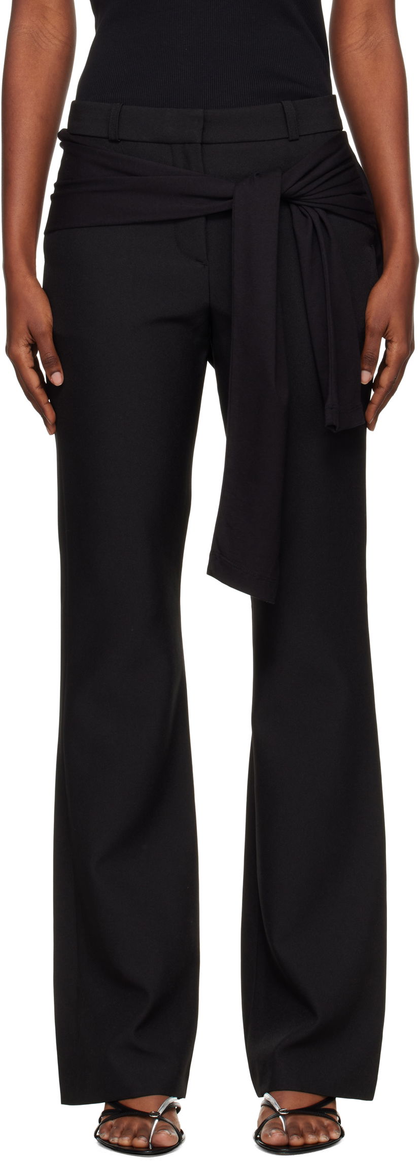 Панталони Coperni Coperni Jersey Wrap Trousers Черно | COPP140F3004