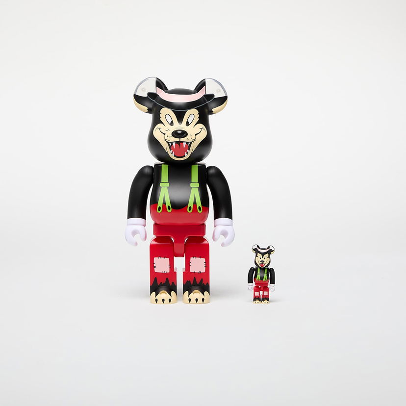 Flexstyle Medicom Toy BE@RBRICK The Big Bad Wolf 100% & 400% Set Universal Черно | 4530956614908