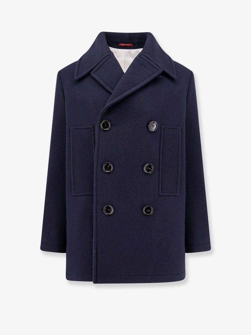 Палта Gucci Double-Breasted Coat Тъмно синьо | 793666ZAPFU4440