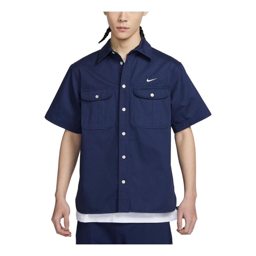 Риза Nike SB SB Short-Sleeve Woven Button-Down Shirt Тъмно синьо | DV9076-410