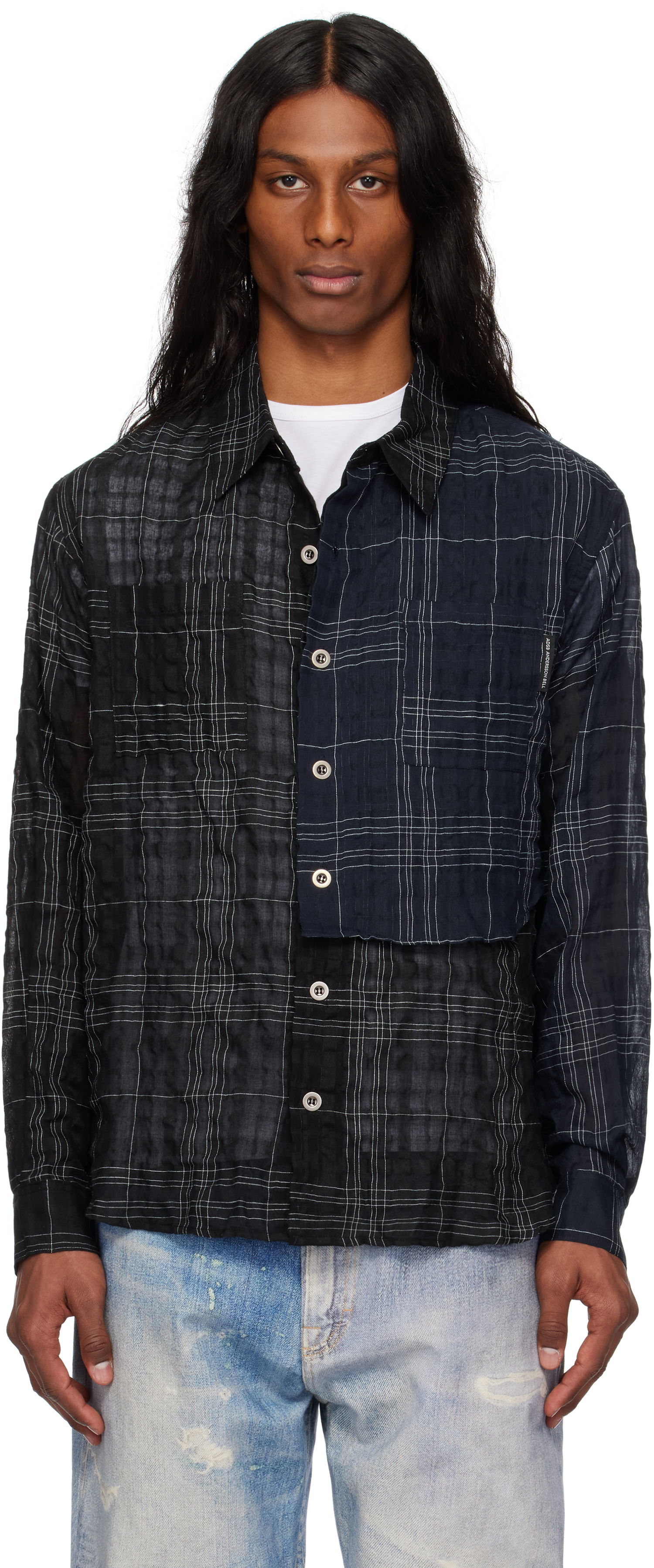 Риза Andersson Bell Andersson Bell Check Layered Shirt Черно | atb1275m, 0