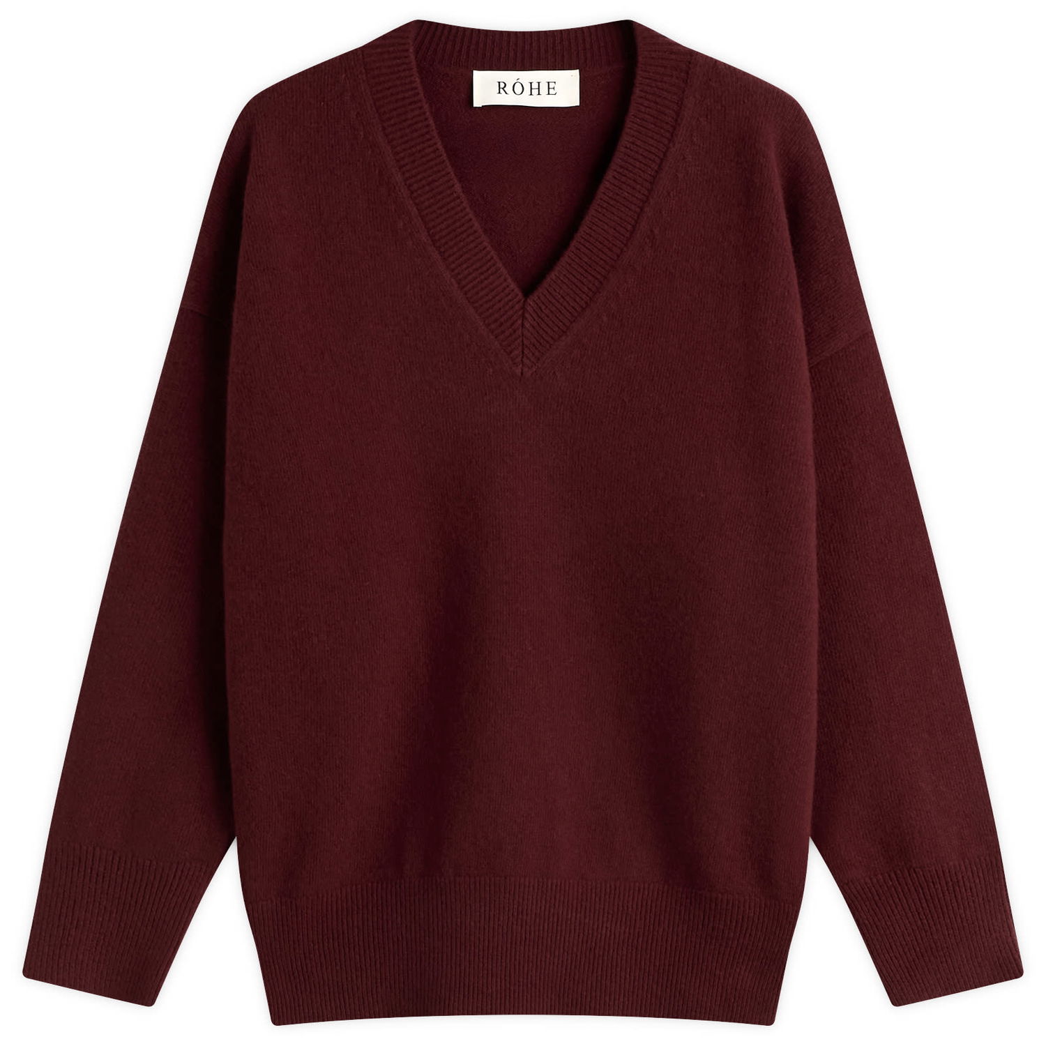 Пуловер Róhe Women's V-Neck Knitted Jumper, 32 Бургунди | 417-23-317, 1