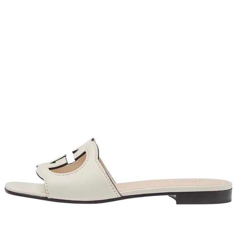 Кецове и обувки Gucci Gucci Interlocking G Cut-Out Slide Sandals Бяло | 694451-US000-9022