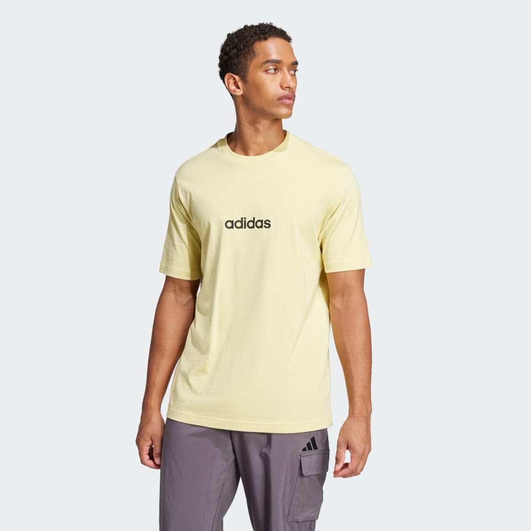 Тениска adidas Performance Essentials Linear Single Jersey T-Shirt Жълто | JE9003, 0