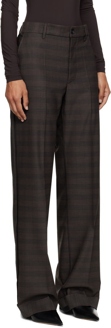 Панталони Maison Margiela MM6 Maison Margiela Checked Tailoring Trousers Кафяво | S52KA0536 M35475, 1