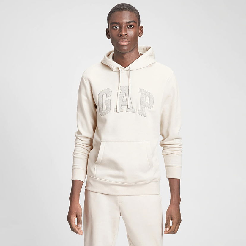 Суитчър GAP Logo Pullover Hoodie Unbleached White Бяло | 738102-10