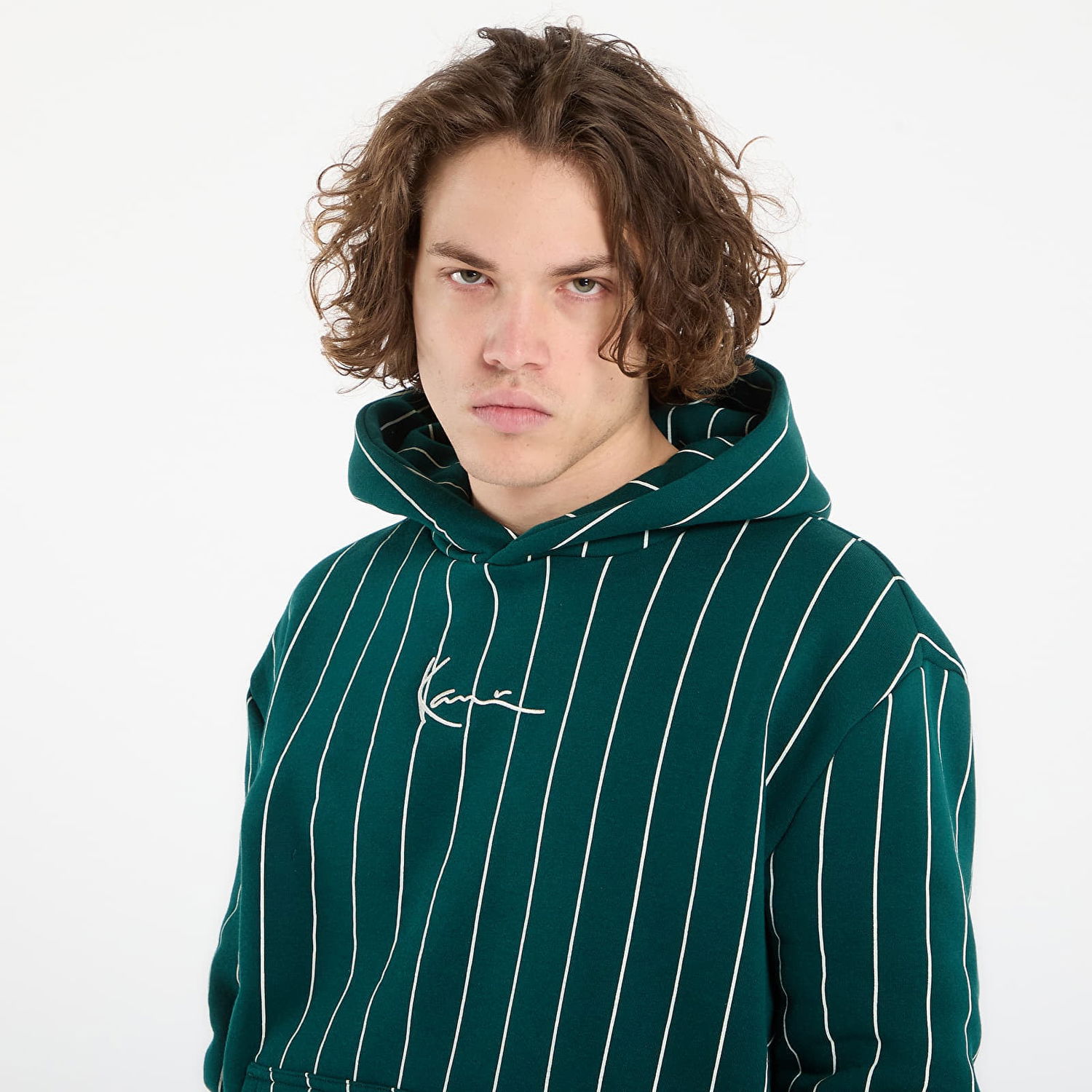 Суитчър Karl Kani Karl Kani Small Signature Essential Pinstripe Hoodie Зелено | PD00008882, 1