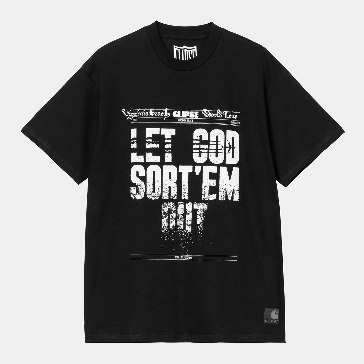 Тениска Carhartt WIP Clipse Virginia Beach World Tour 'LET COD SORT'EM OUT' S/S T-Shirt Черно | I035162_5, 0