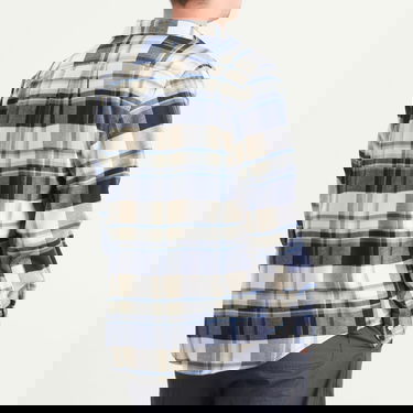 Риза Portuguese Flannel Portuguese Flannel Men's Beck Check Flannel Shirt, S Синьо | AW25010-NBW, 3
