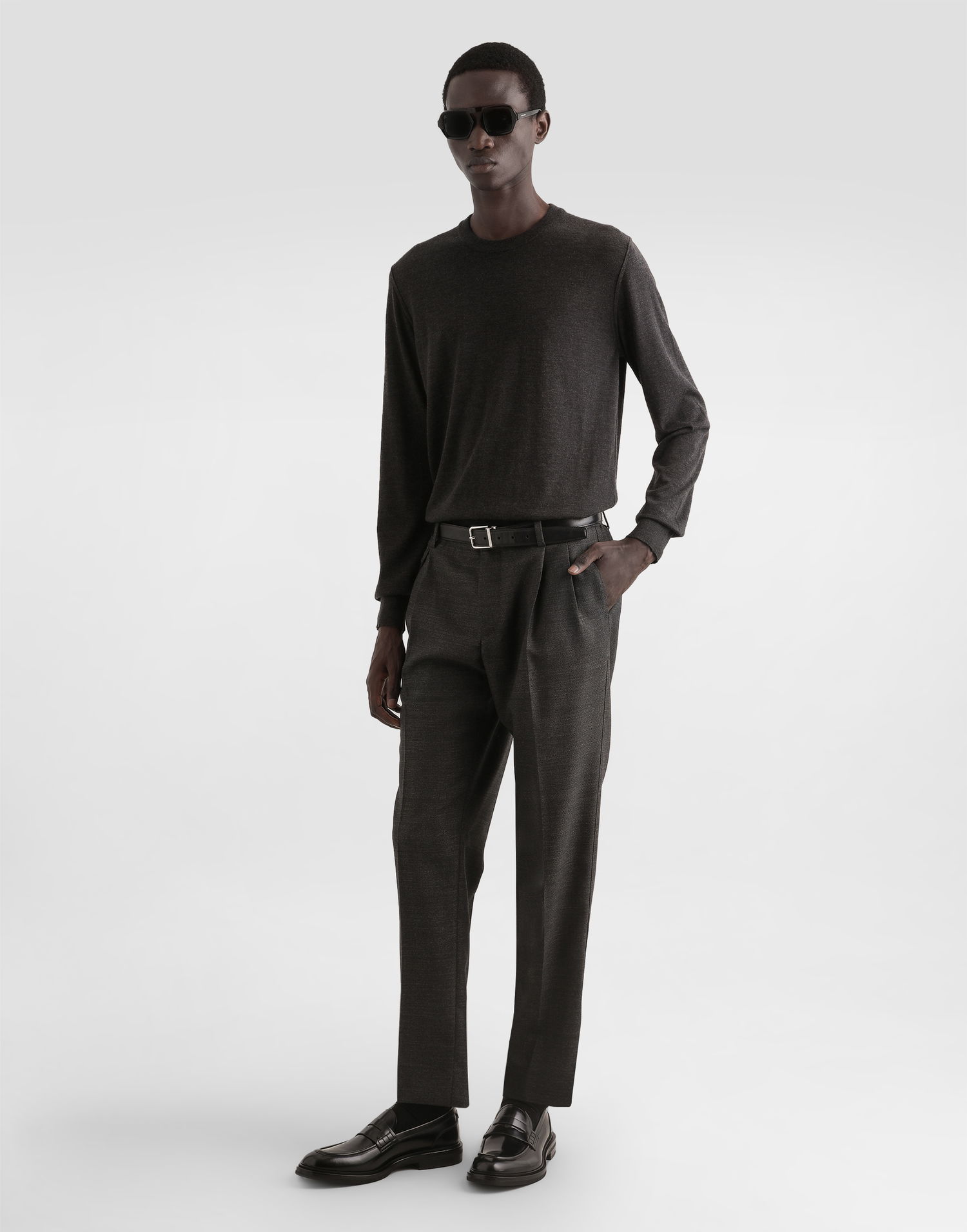 Панталони Dolce & Gabbana Pleated Wool Trousers Сиво | GV4EETFU25ES8290, 1