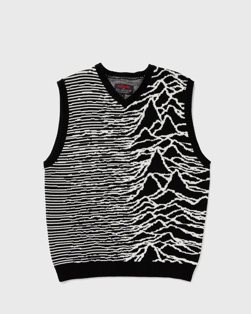 Пуловер Pleasures X Joy Division INTERZONE SWEATER VEST Черно | P24JD003-BLACK