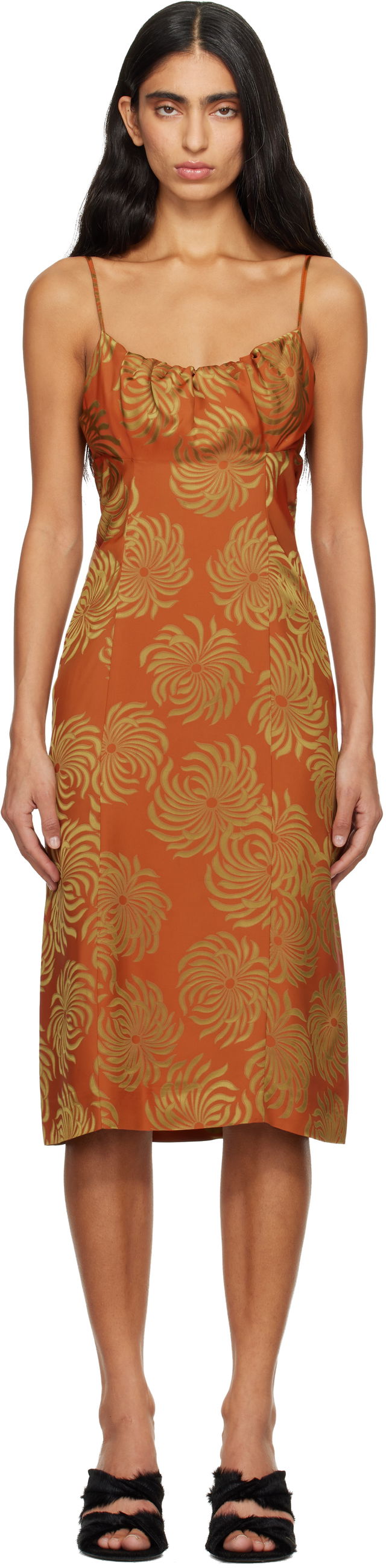 Dries Van Noten Jacquard Slip Midi Dress
