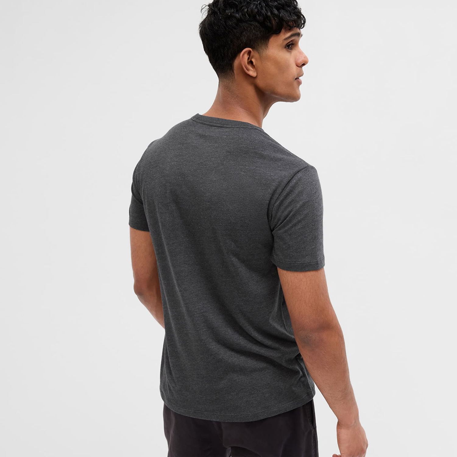 Тениска GAP Micro Logo Crew Neck Tee Charcoal Grey Сиво | 753766-02, 1