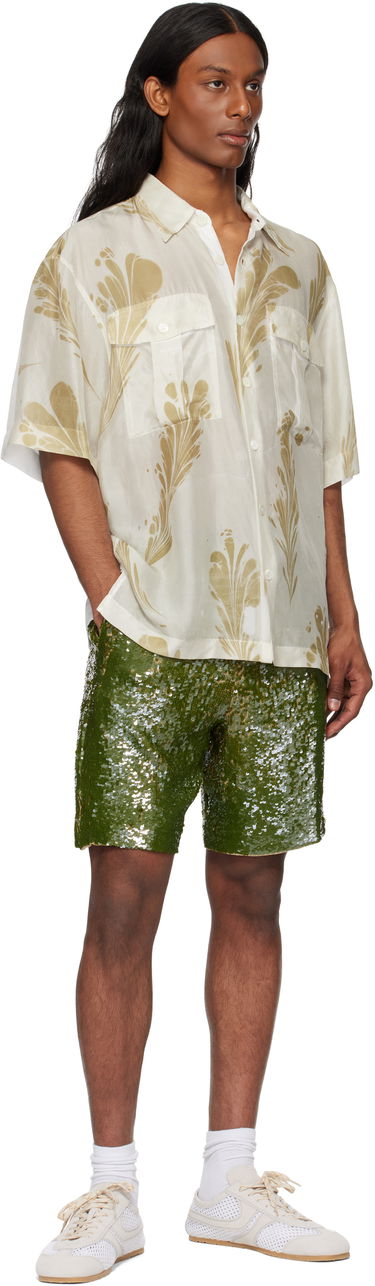 Къси панталони Dries Van Noten Dries Van Noten Sequin Shorts Зелено | 251-080973-1480, 3