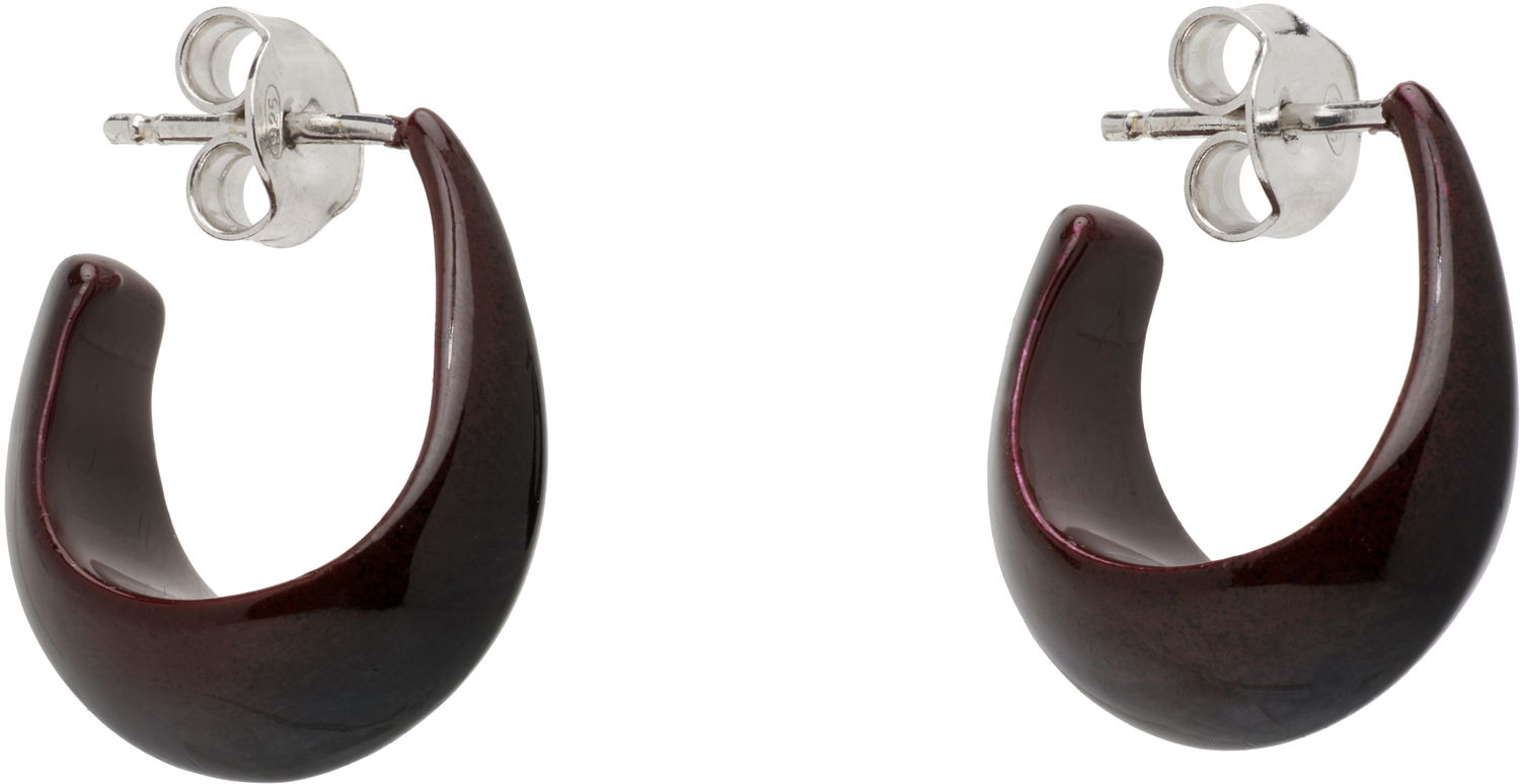 Обеци LEMAIRE Lemaire Curved Mini Drop Earrings Бургунди | AC278 LO0114, 1