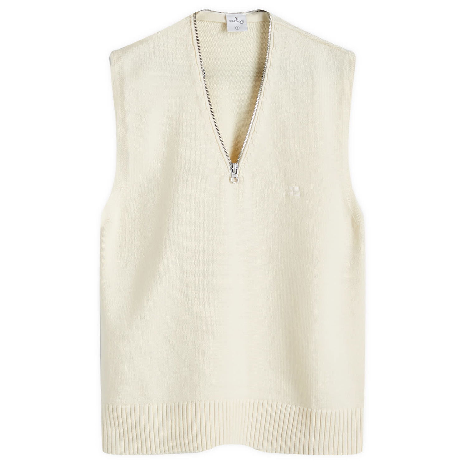 Жилетка Courrèges Zipped Wool Vest Бяло | 324MPU180FI0036-79, 1