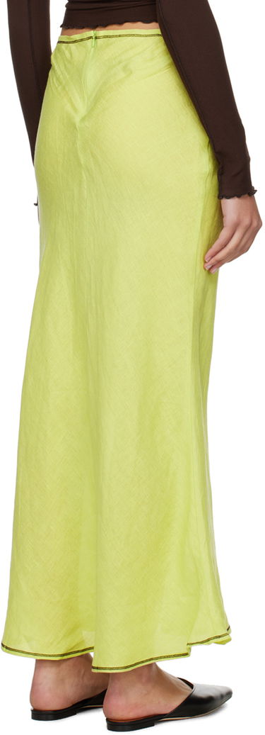 Пола Baserange Maxi Linen-Blend Skirt Зелено | SKDY-SL-SP24, 2