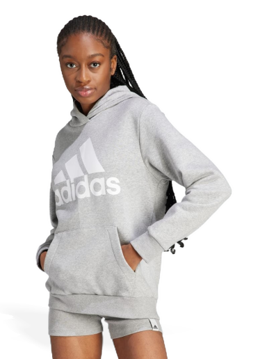 Суитчър adidas Performance Sportswear Essentials Logo Boyfriend Fleece Hoodie Сиво | IM0215