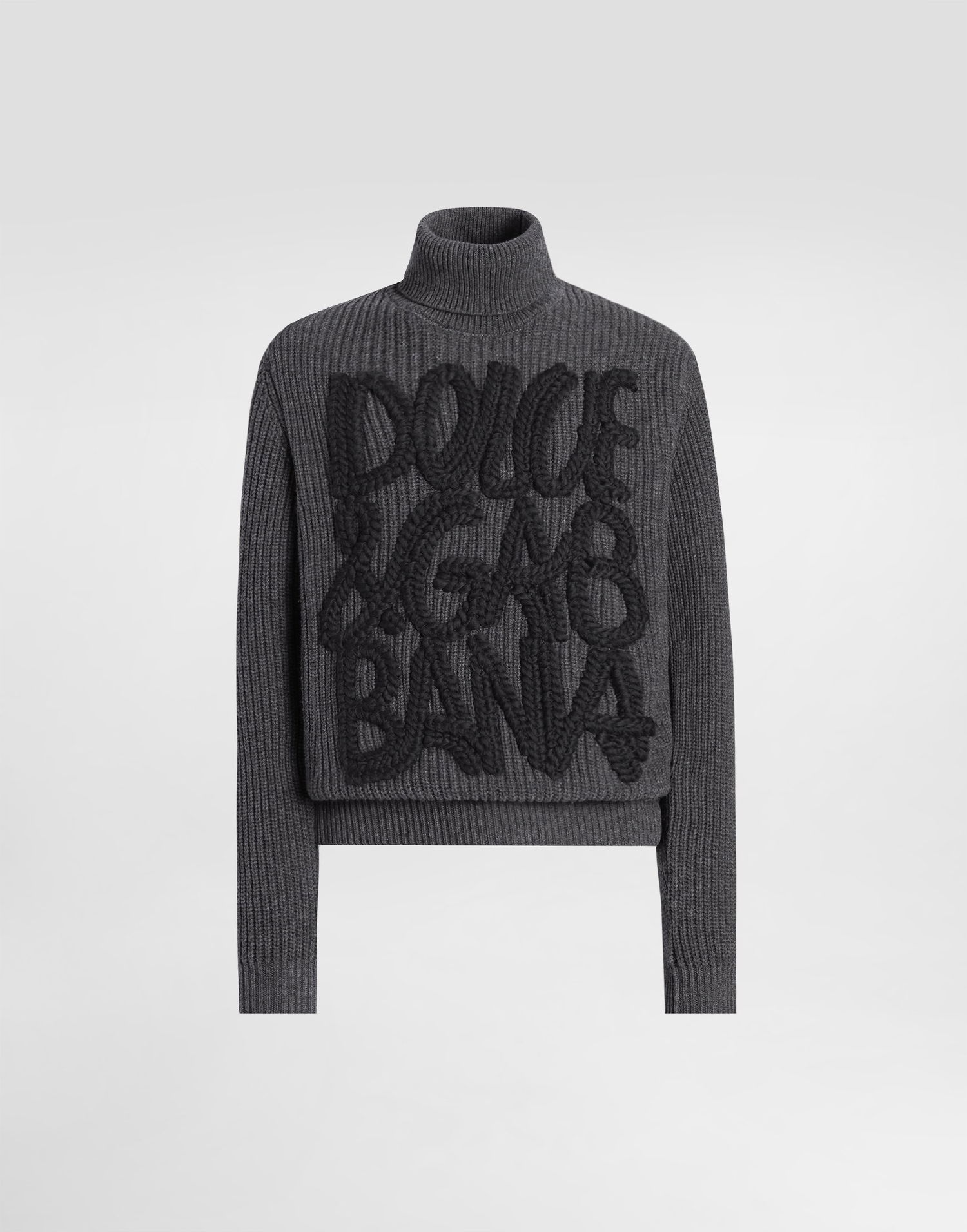 Пуловер Dolce & Gabbana Dolce & Gabbana Embroidered Wool Turtleneck Sweater Сиво | GXW63ZJDVC8N0542, 0