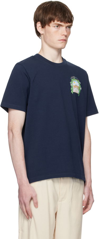 Тениска Casablanca Casablanca L'Arche De Tennis T-Shirt Тъмно синьо | MPF25-JTS-001-14-EX-FLANNELS, 1