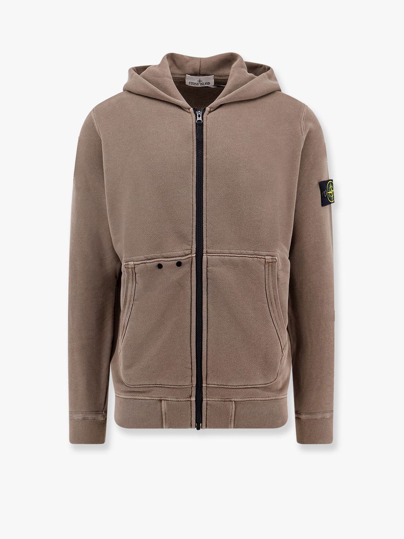 Суитчър Stone Island Men's Full-Zip Hooded Sweatshirt Кафяво | 811563341V0175