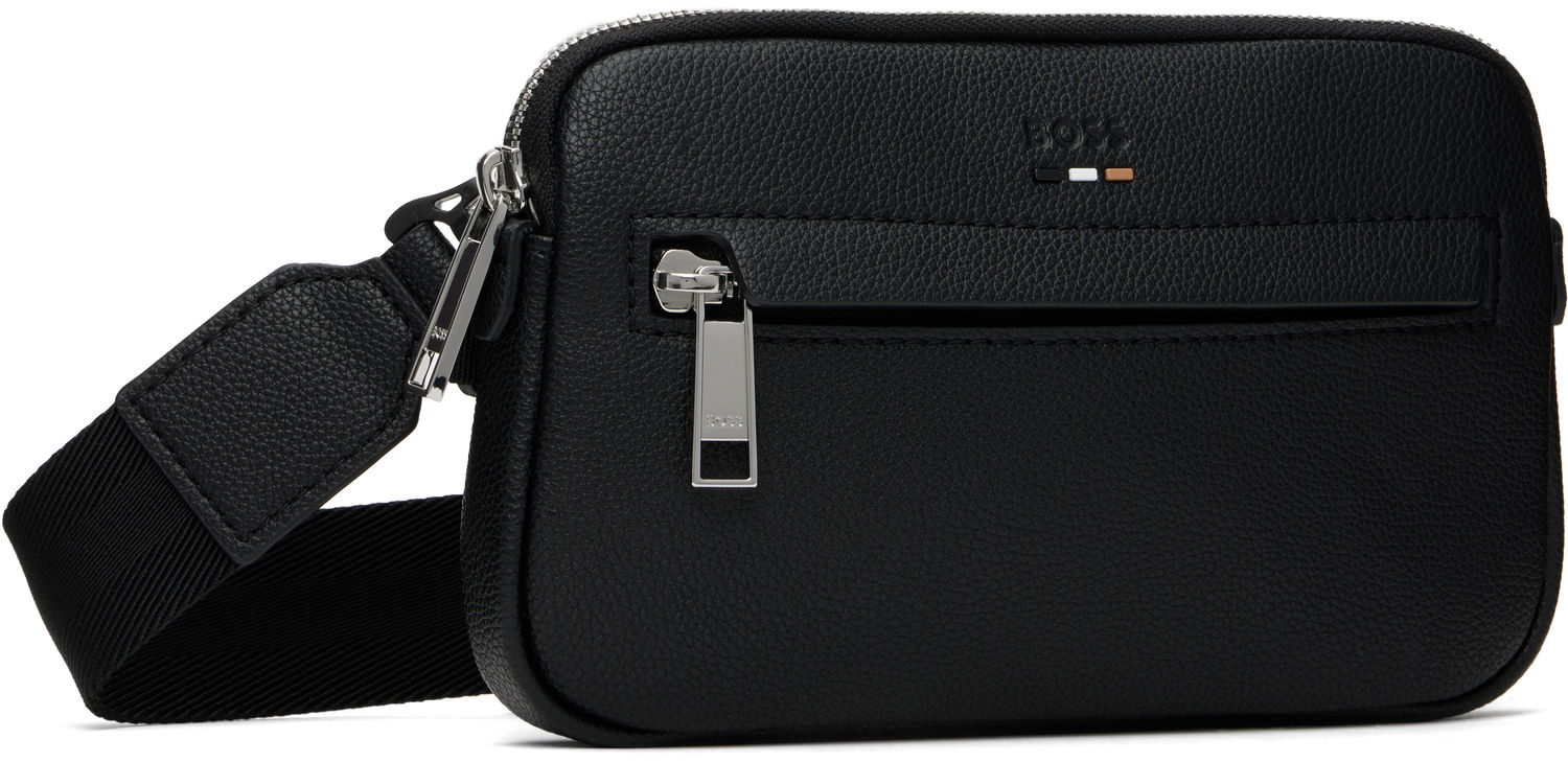 Чанта през рамо BOSS Pebble-Grained Faux-Leather Bag Черно | 50548031, 1