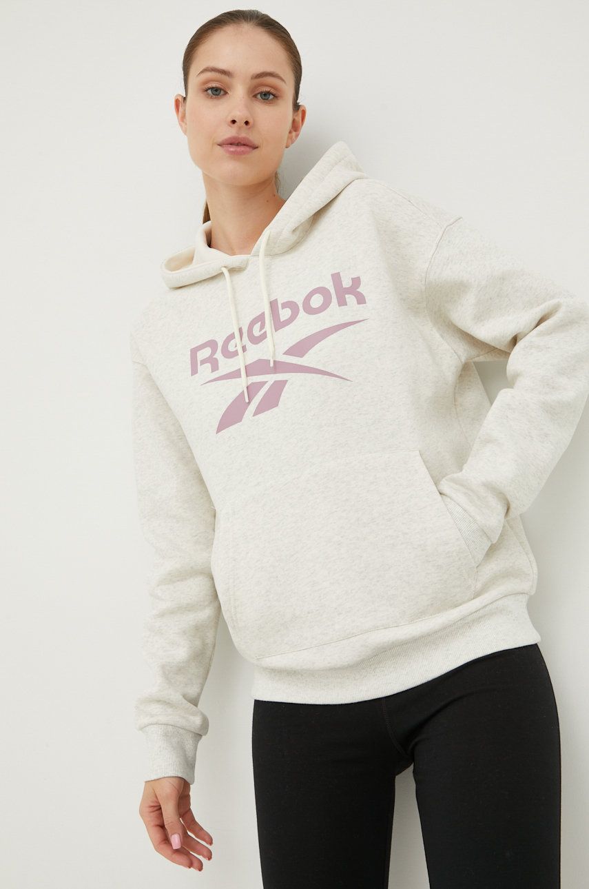 Суитчър Reebok Hoodie with Vector Logo Бежово | HK6813, 0