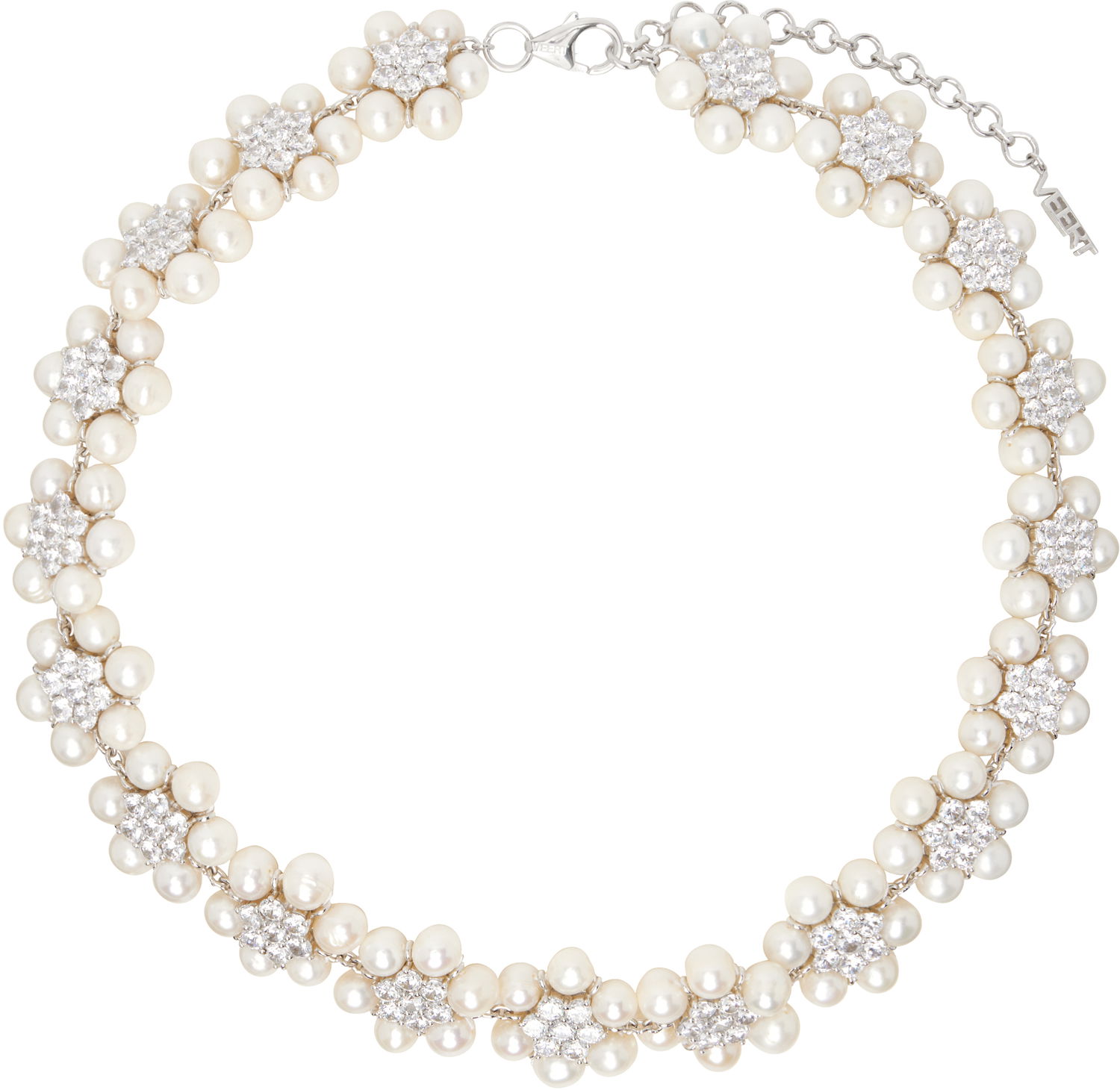 Колие VEERT Pearl And Crystal Flower Necklace Металик | JLG0015-WG, 0