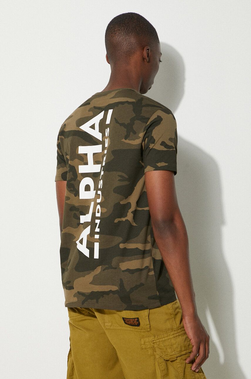 Тениска Alpha Industries Backprint T Camo T-shirt Зелено | 128507C.239, 1