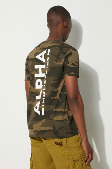 Тениска Alpha Industries Backprint T Camo T-shirt Зелено | 128507C.239, 1