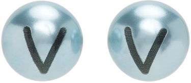 Обеци VETEMENTS VTMNTS Double Pearl V Earrings Синьо | VL12EA100N, 0