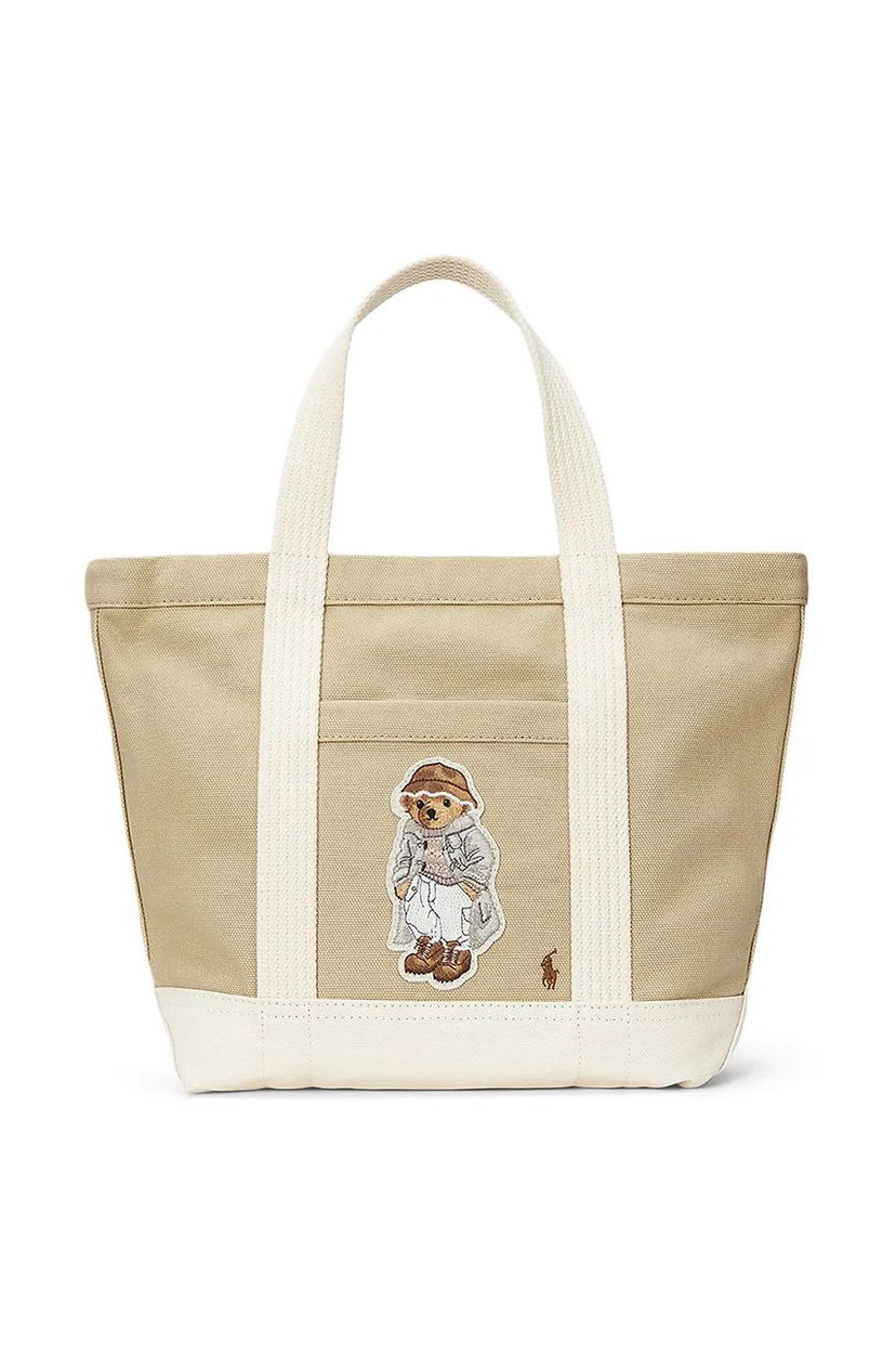 Голяма пазарска чанта Polo by Ralph Lauren Canvas Tote Bag with Bear Embroidery Бежово | 428952651