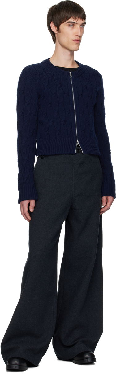 Пуловер Dries Van Noten Dries Van Noten Cable-Knit Full-Zip Cardigan Тъмно синьо | 252-021212-2707, 3