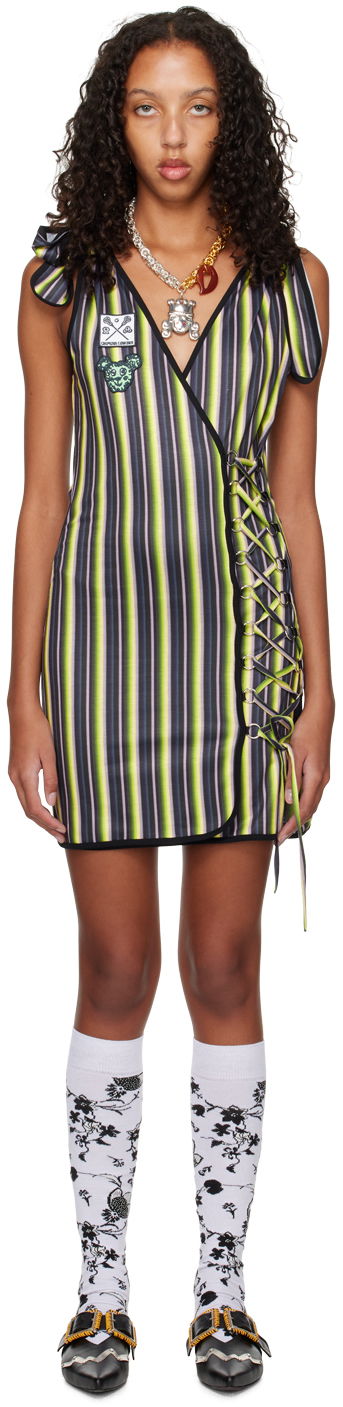 Pокля Chopova Lowena Striped Lace-Up Minidress Зелено | 1285, 0