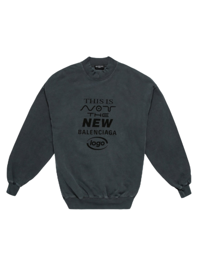 Пуловер Balenciaga This Is Not Logo Crewneck Черно | 652981TKVE41069