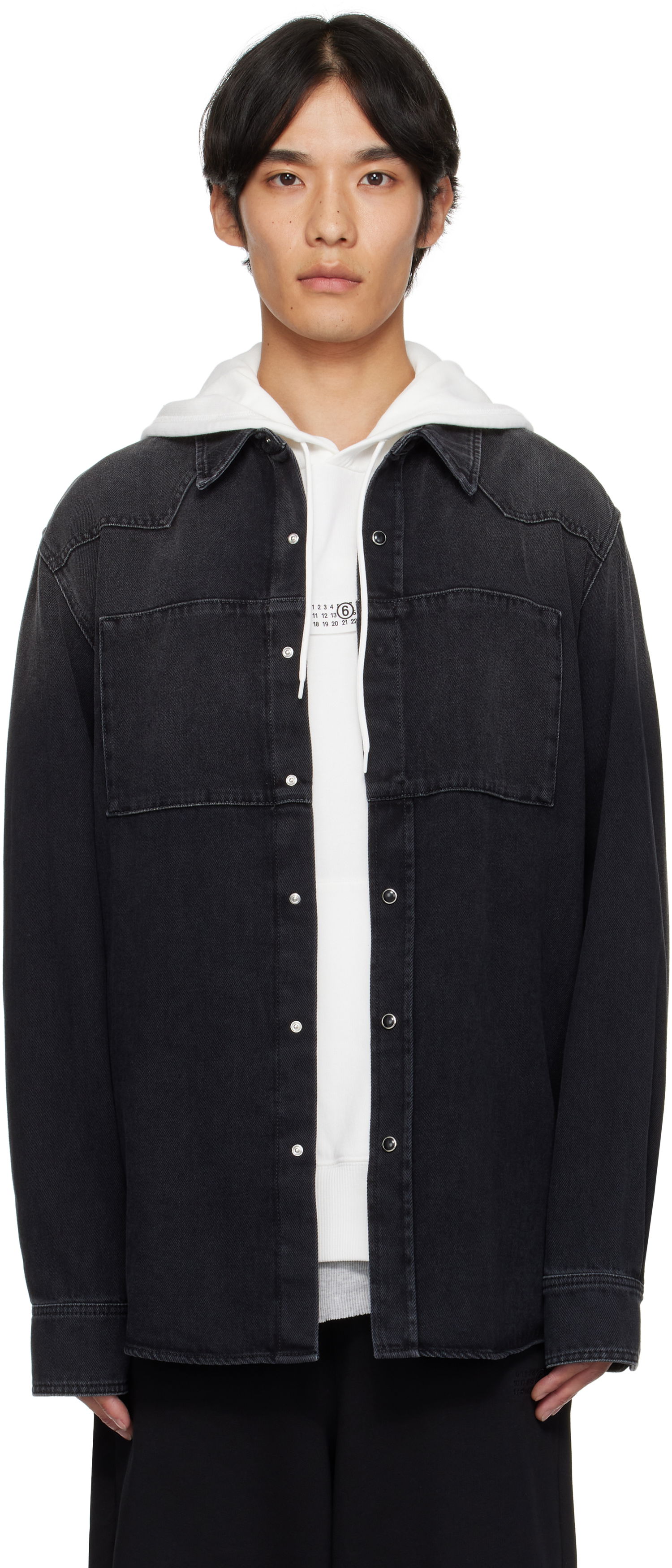 Риза Maison Margiela MM6 Maison Margiela Long Sleeve Denim Shirt Черно | SH0DT0031 M30011, 0